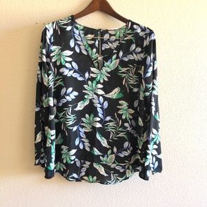 Lush || Floral Black Long Sleeves Blouse
